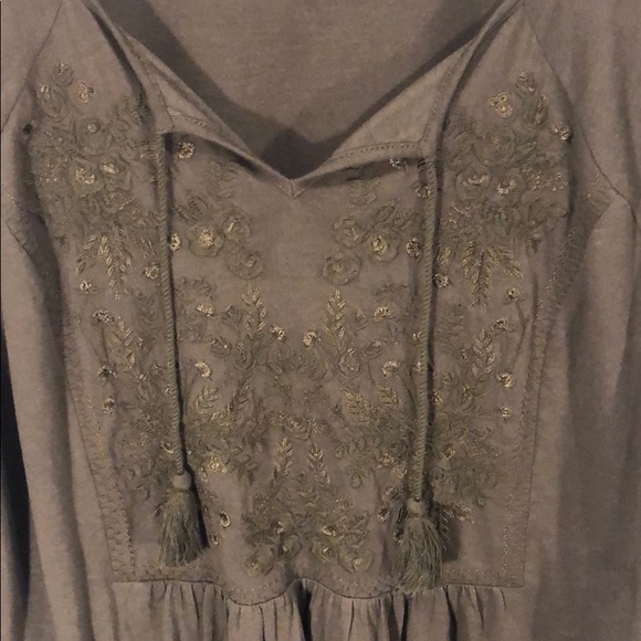 J Jill green, embroidered, long sleeved tunic - Picture 3 of 6